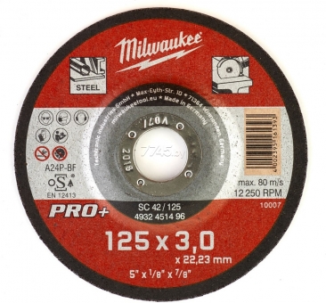 ОТРЕЗНОЙ ДИСК ПО МЕТАЛЛУ MILWAUKEE 125 X 3 X 22.23 ММ