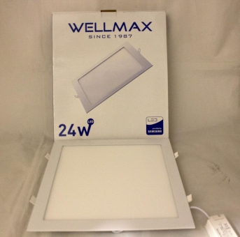 Էլ.պլաֆոն LED Wellmax քառակուսի 24W 6500K