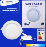 Electric ceiling LED Wellmax round 18W 4000K