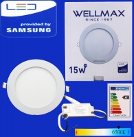 Electric ceiling LED Wellmax round 15W 6500K