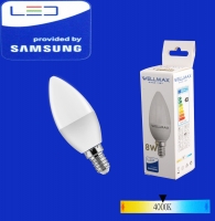 Էլ.լամպ LED Wellmax 8W neutral white (C37 E14 4000
