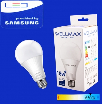 Էլ.լամպ LED Wellmax 18W daylight (A80 E27 6500K)  