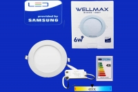 Electric ceiling LED Wellmax round 6W 4000K