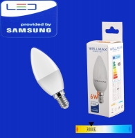 Էլ.լամպ LED Wellmax 6W warm white (C37 E14 3000K)
