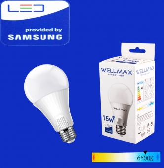 LED lamp Wellmax 15W daylight (A65 E27 6500K) 