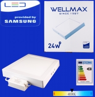 Էլ.պլաֆոն LED Wellmax քառակուսի արտաքին 24W 4000K 