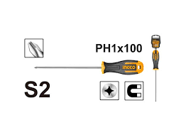 Отвертка PH1 * 100мм INGCO HS68PH1100